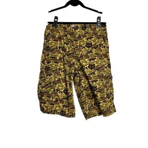 Black Smith Shorts Mens Size 36 Green Brown Cargo Wolf Camo Military Animal